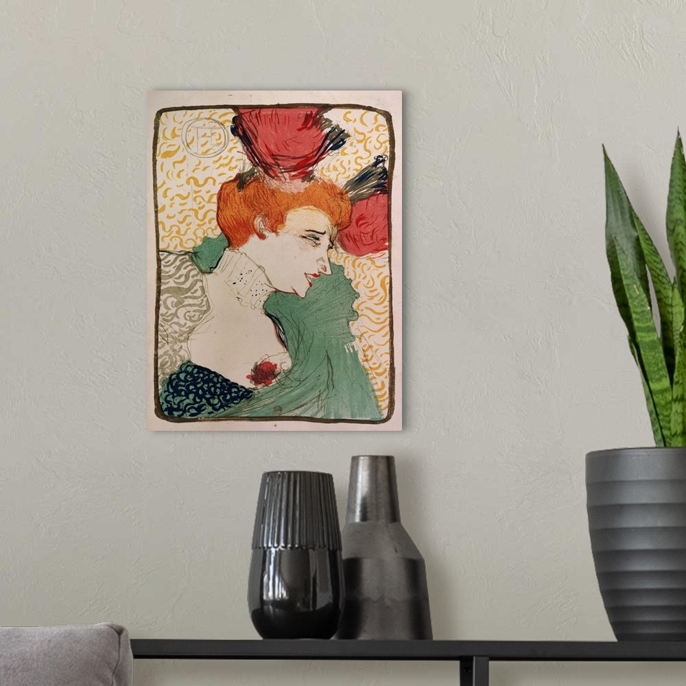 A modern room featuring BAL56192 Mademoiselle Marcelle Lender, 1895 (litho and w/c) (proof of 7012); by Toulouse-Lautrec,...