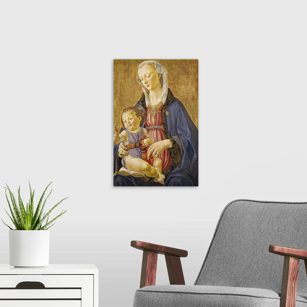 A modern room featuring Madonna and Child, c. 1470- 75