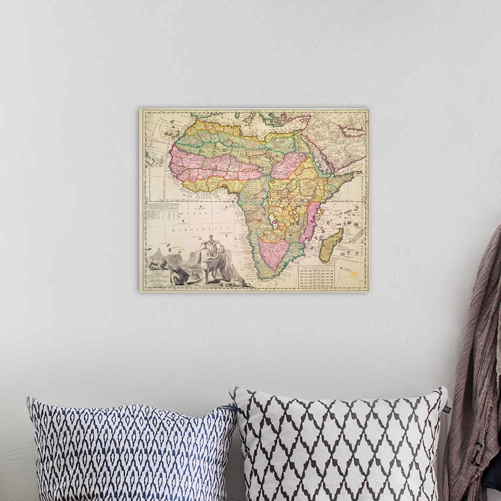 A bohemian room featuring Map of Africa