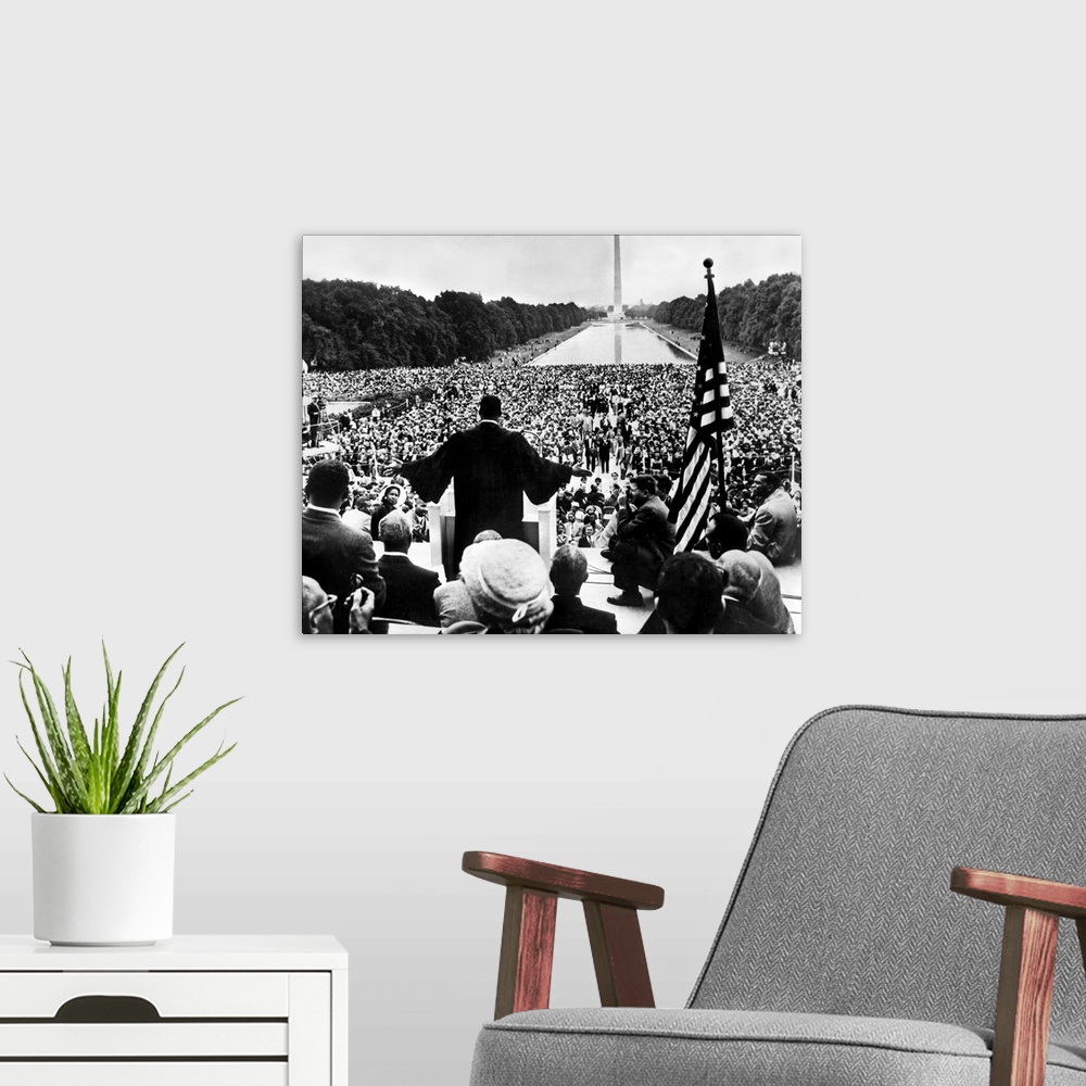 A modern room featuring Martin Luther King (1929-1968 black) American priest activist for Civil Right Movement black amer...