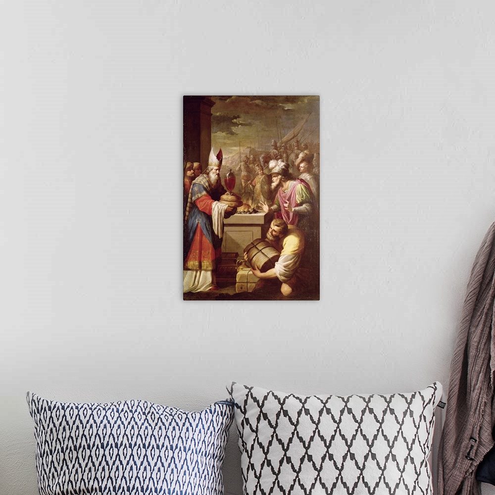 A bohemian room featuring Melchizedek Offering Bread and Wine
