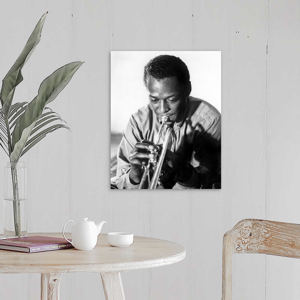 A farmhouse room featuring Miles Davis (1926-1991) american jazz trumpet player, 1959
