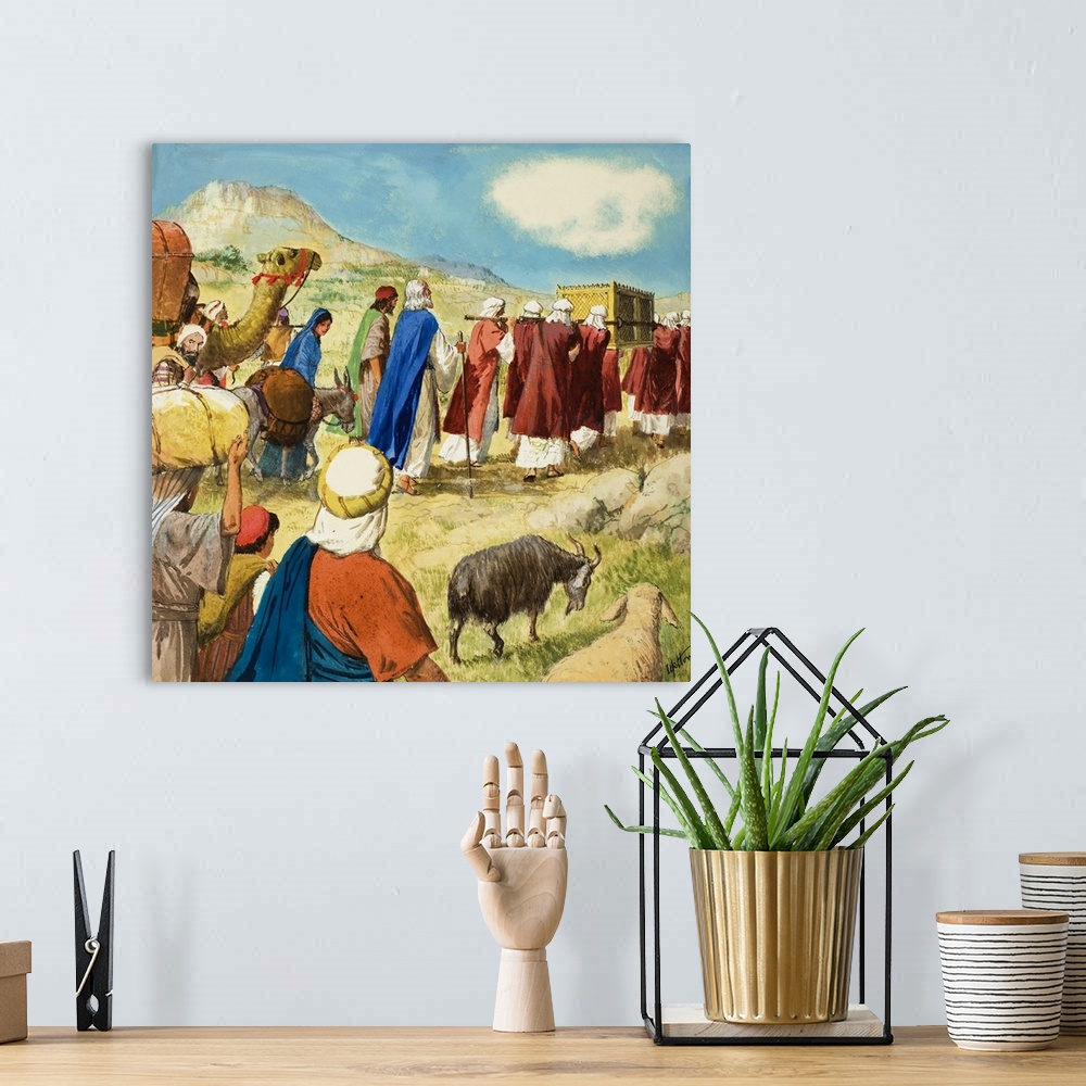 A bohemian room featuring Moses in the Wilderness, retold from The Bible, in Exodus Chapters 15-40. Original artwork for il...