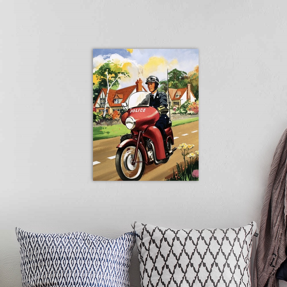 A bohemian room featuring Motorcycle Police
