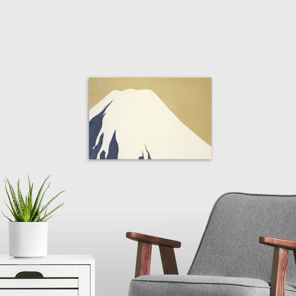 A modern room featuring Kamisaka Sekka (1866 - 1942)  View of Mount Fuji
