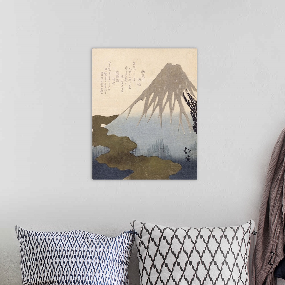 A bohemian room featuring Le Mont Fuji sous la Neige;