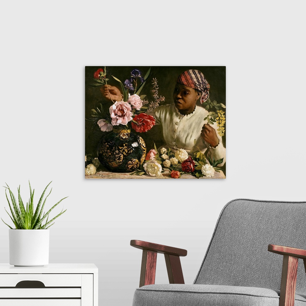 A modern room featuring Negress with Peonies, 1870