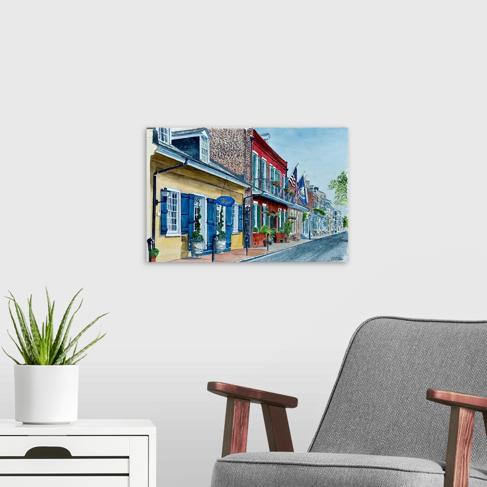 A modern room featuring New Orleans, Street Scene, Pierre Hotel, 2013 by Butera, Anthony