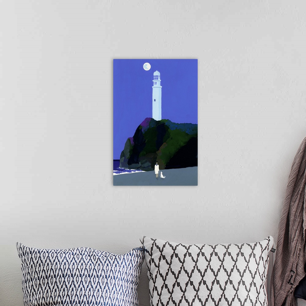 A bohemian room featuring Night Lighthouse