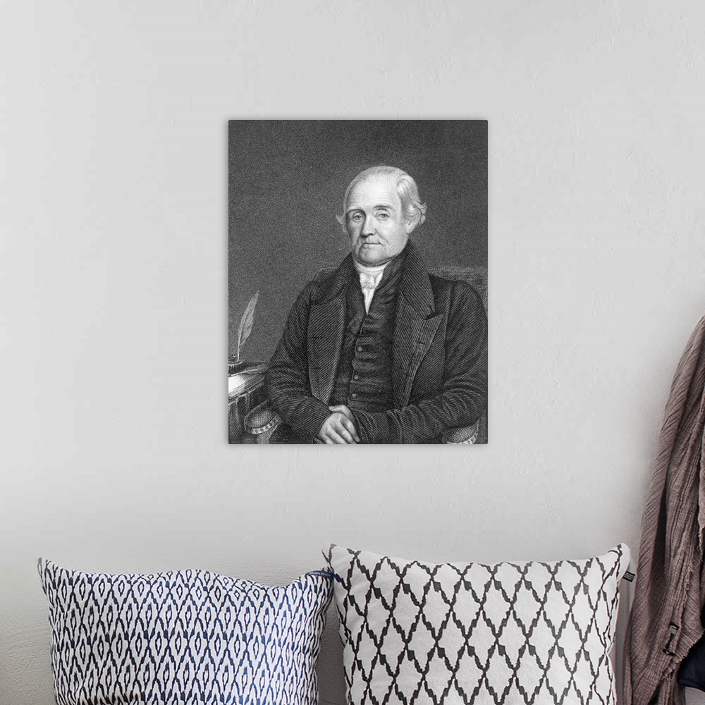 A bohemian room featuring Noah Webster, engraved by G. Parker