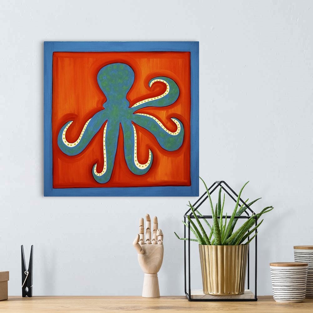 A bohemian room featuring Octopus, 1998. Originally oil on linen.