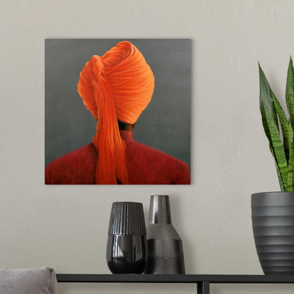 A modern room featuring Orange Turban