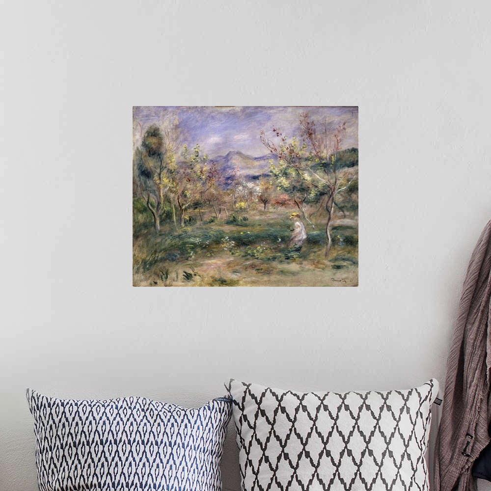 A bohemian room featuring Orchard In Spring (Originally oil on canvas)
