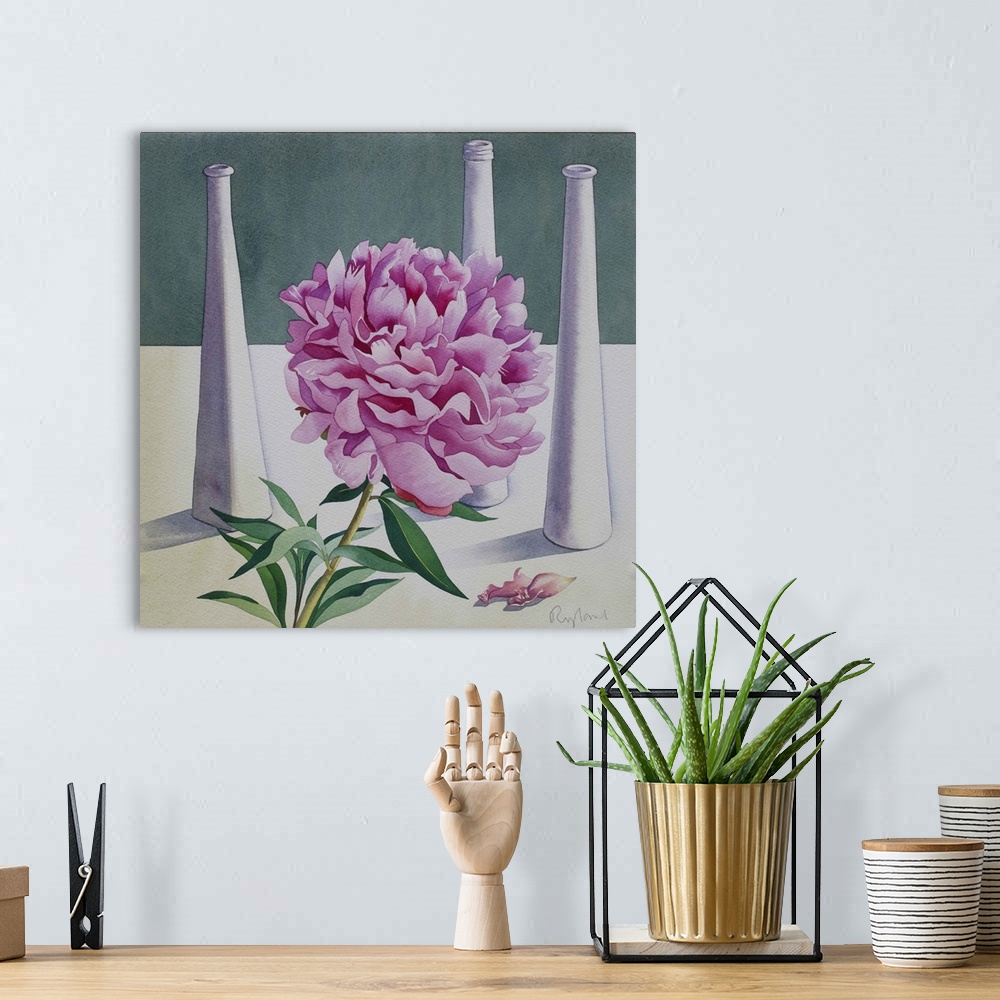 A bohemian room featuring Peony Still Life by Ryland, Christopher