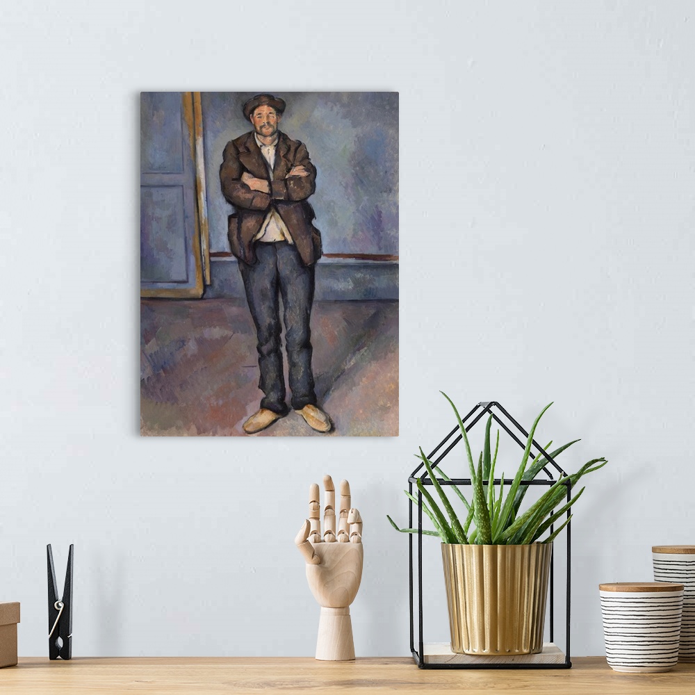 A bohemian room featuring Paysan Debout, Les Bras Croises previously titled 'Man Standing in a Room'