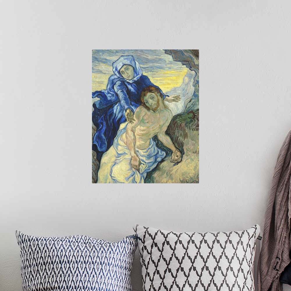 A bohemian room featuring Pieta, 1890, oil on canvas.  By Vincent van Gogh (1853-90).