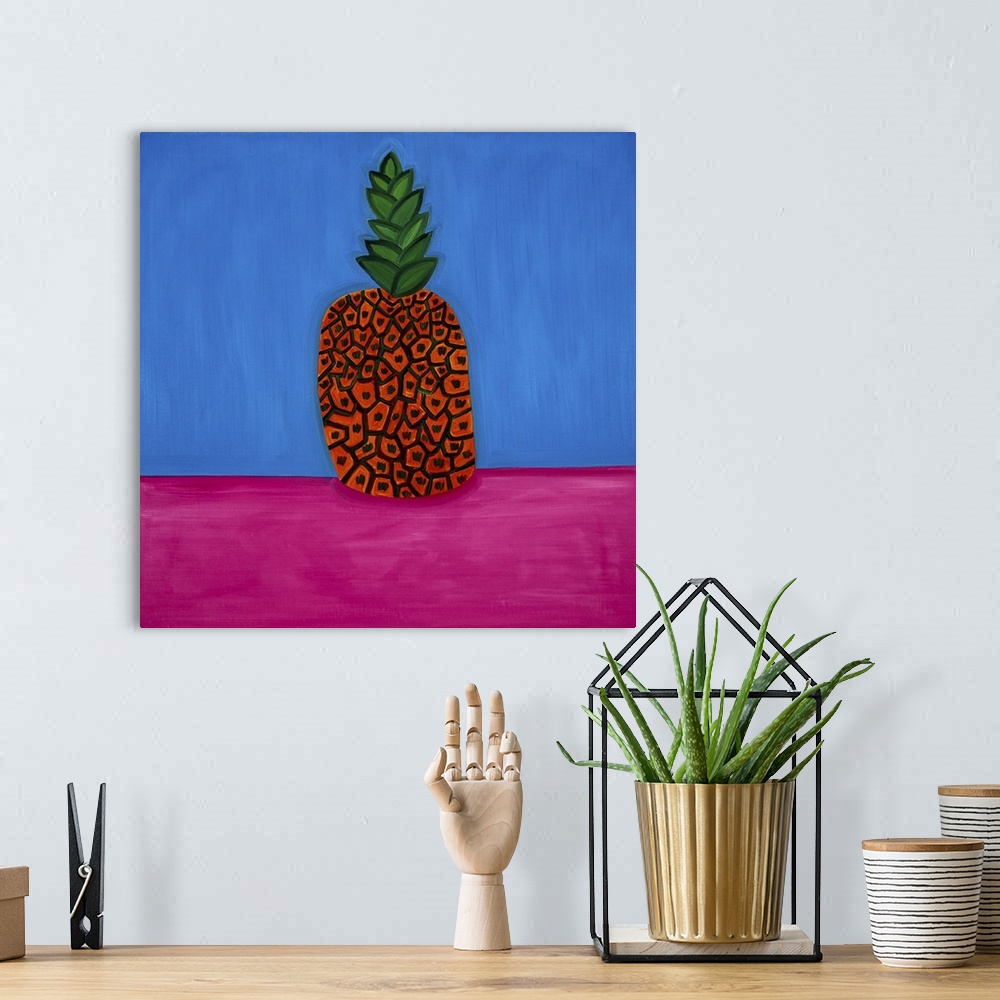 A bohemian room featuring Pineapple, 1998. Originally oil on linen.