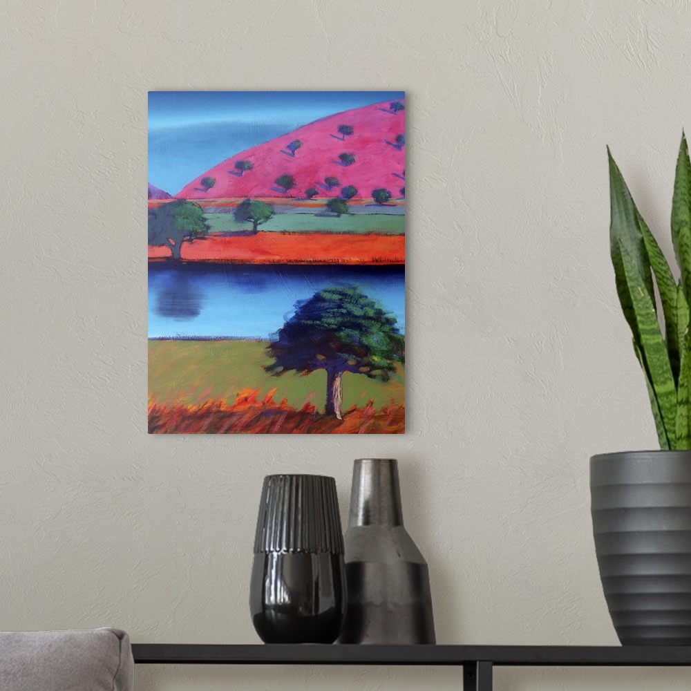 A modern room featuring Pink Hill 2