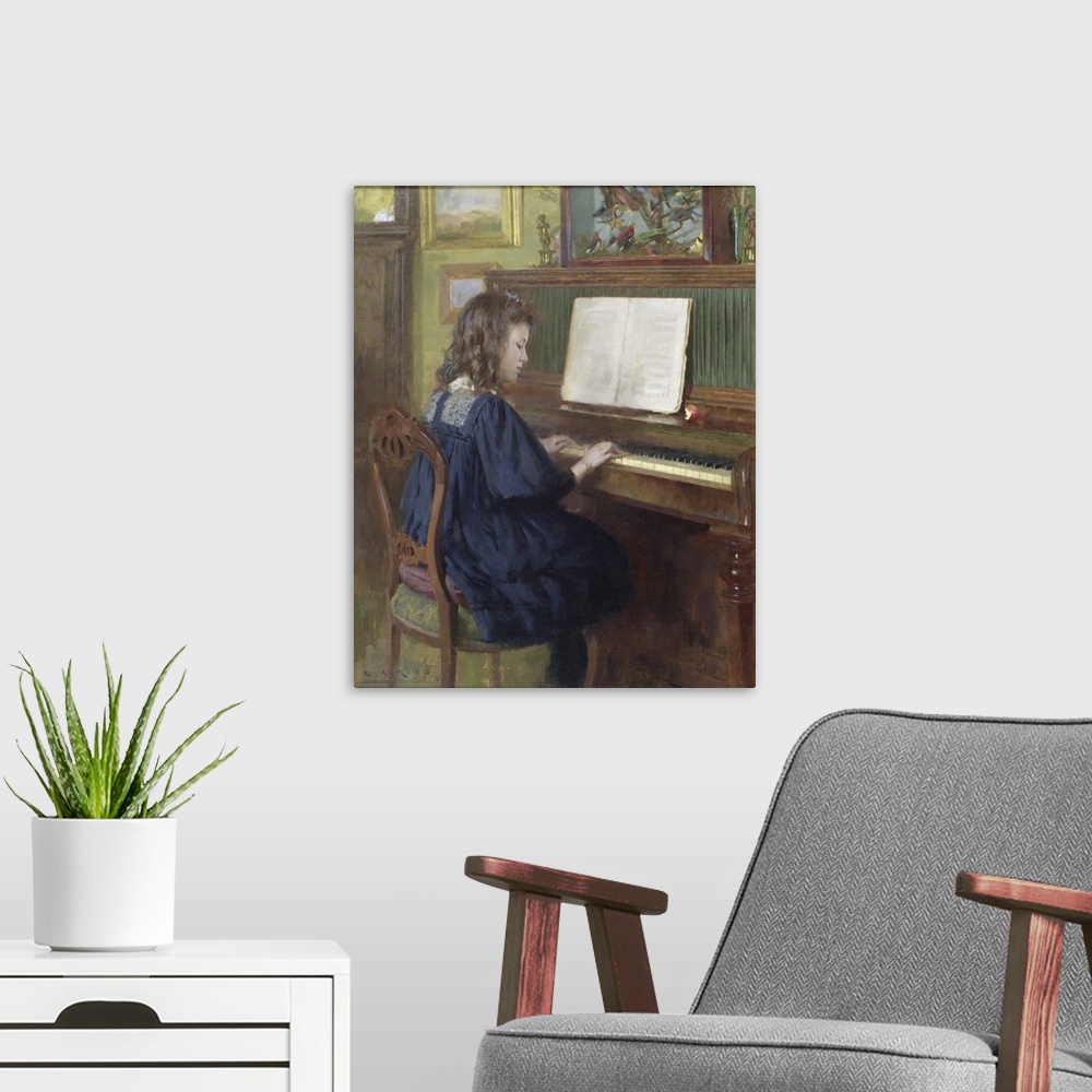 A modern room featuring Playing the Piano