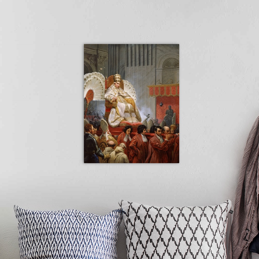 A bohemian room featuring Pope Pius VIII (1761-1830) in St. Peter's on the Sedia Gestatoria