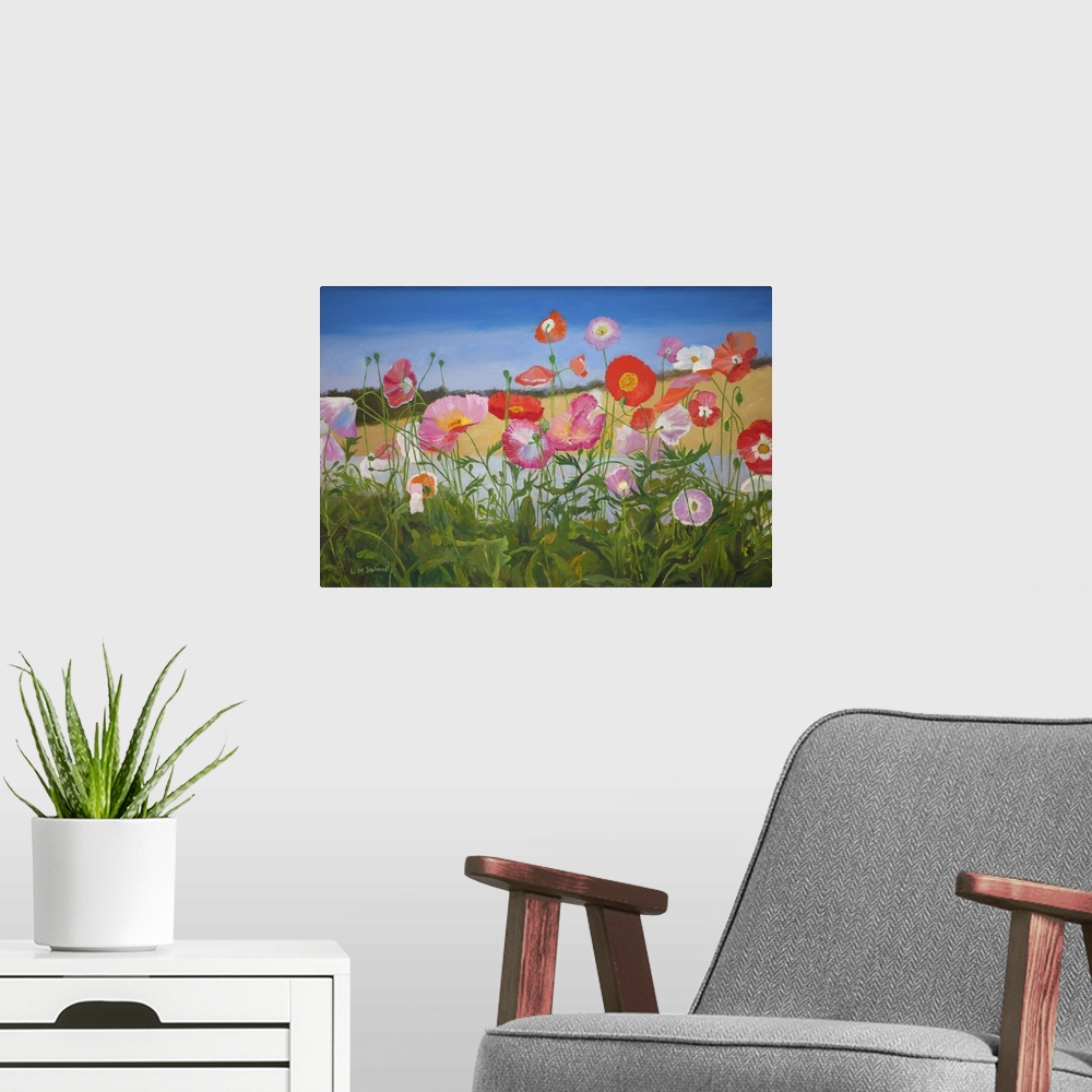 A modern room featuring Poppies
