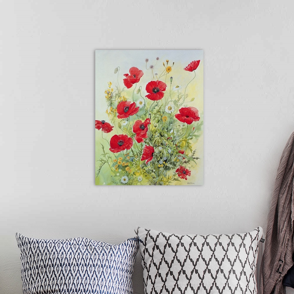 A bohemian room featuring Poppies and Mayweed