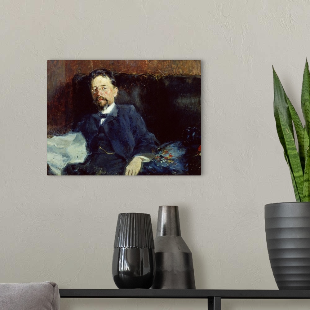 A modern room featuring Portrait of Anton Chekhov (1860-1904) 1902