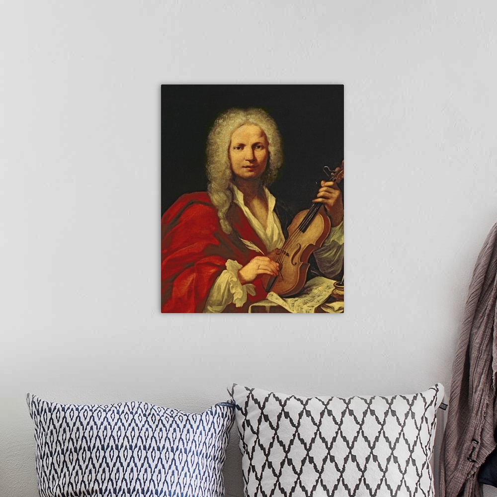 A bohemian room featuring one of the only three known portraits of Antonio Lucio Vivaldi (1678-1741) (see also 135253 and 4...
