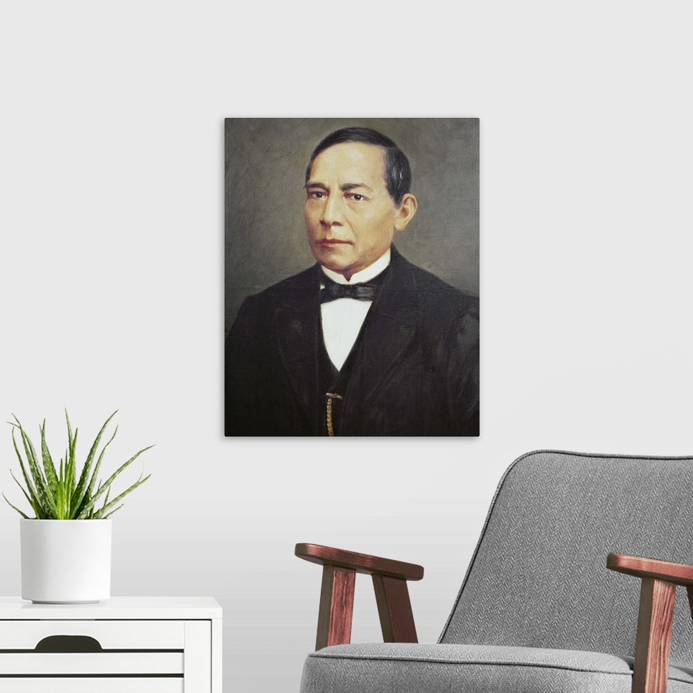 A modern room featuring Portrait of Benito Juarez (1806-72), 1948