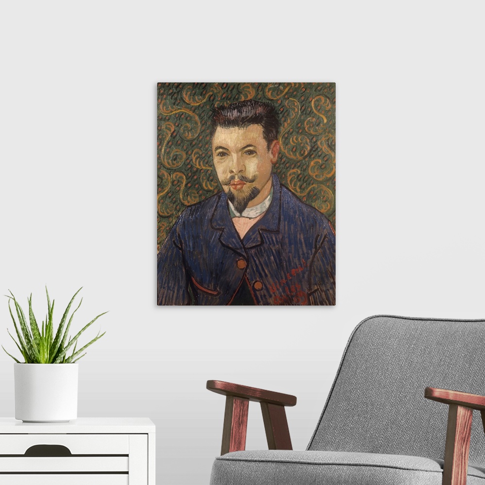 A modern room featuring Portrait of Dr. Felix Rey, 1889 (originally oil on canvas) by Gogh, Vincent van (1853-90)