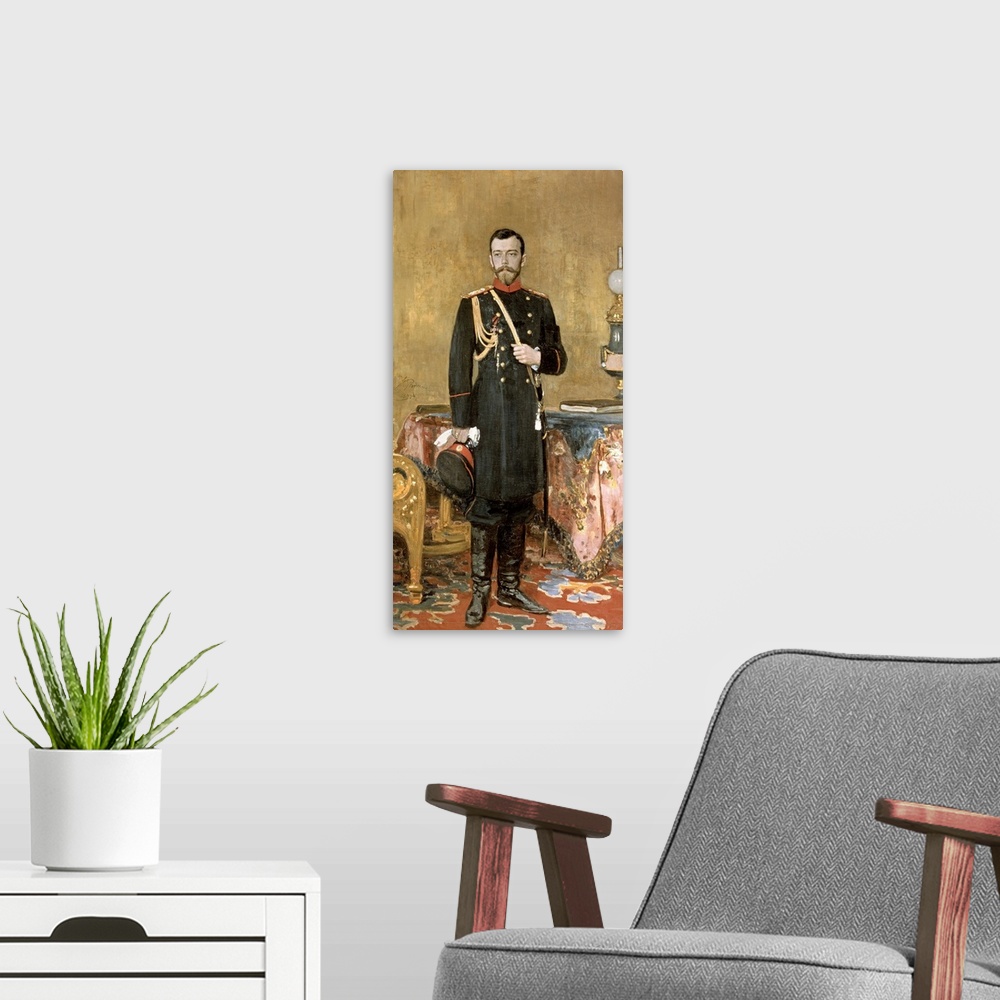 A modern room featuring Portrait of Emperor Nicholas II (1868-1918), 1895