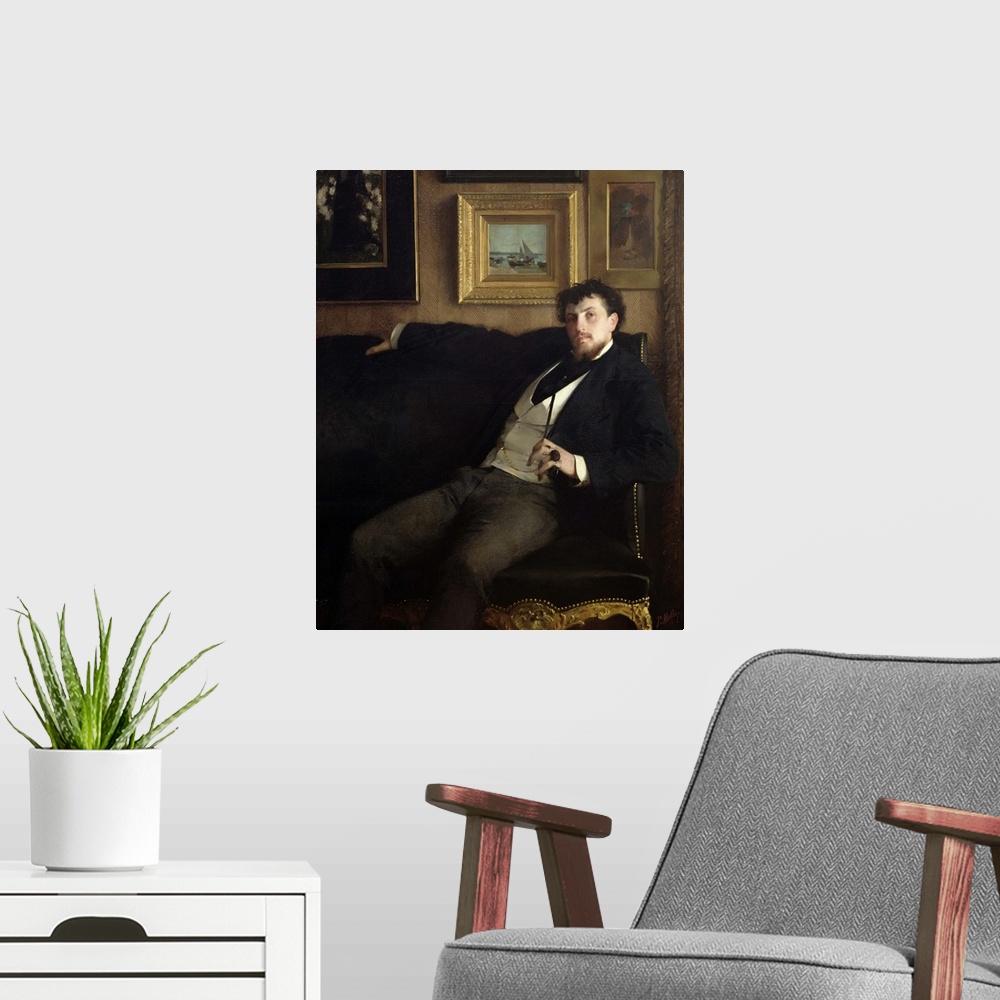 A modern room featuring Portrait of Ernest Duez (1843-96) 1876