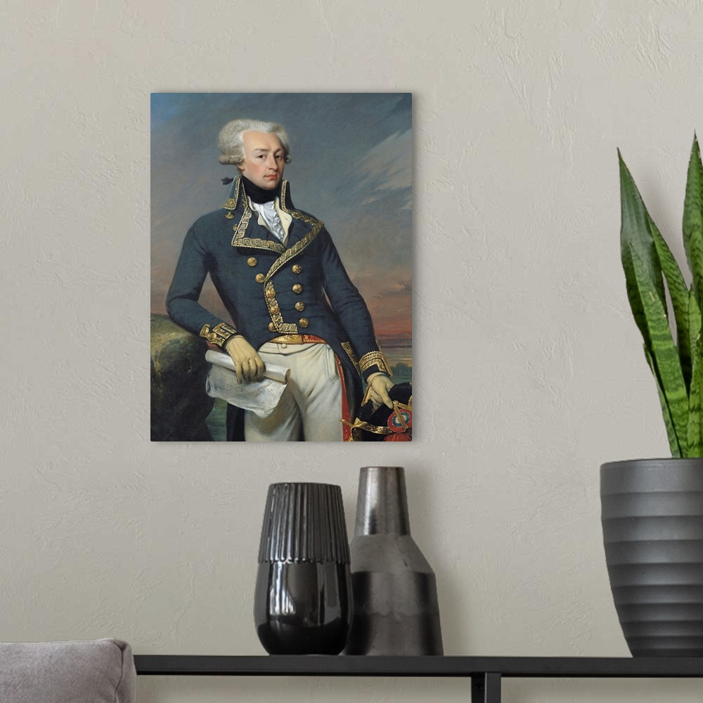 A modern room featuring XIR80037 Portrait of Gilbert Motier (1757-1834) the Marquis de La Fayette as a Lieutenant General...