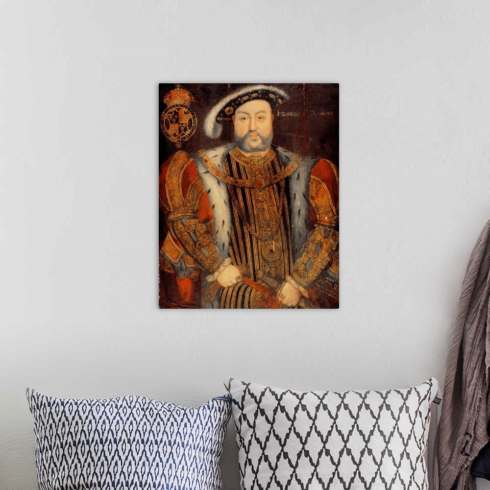 A bohemian room featuring Portrait of Henry VIII (1491-1547)