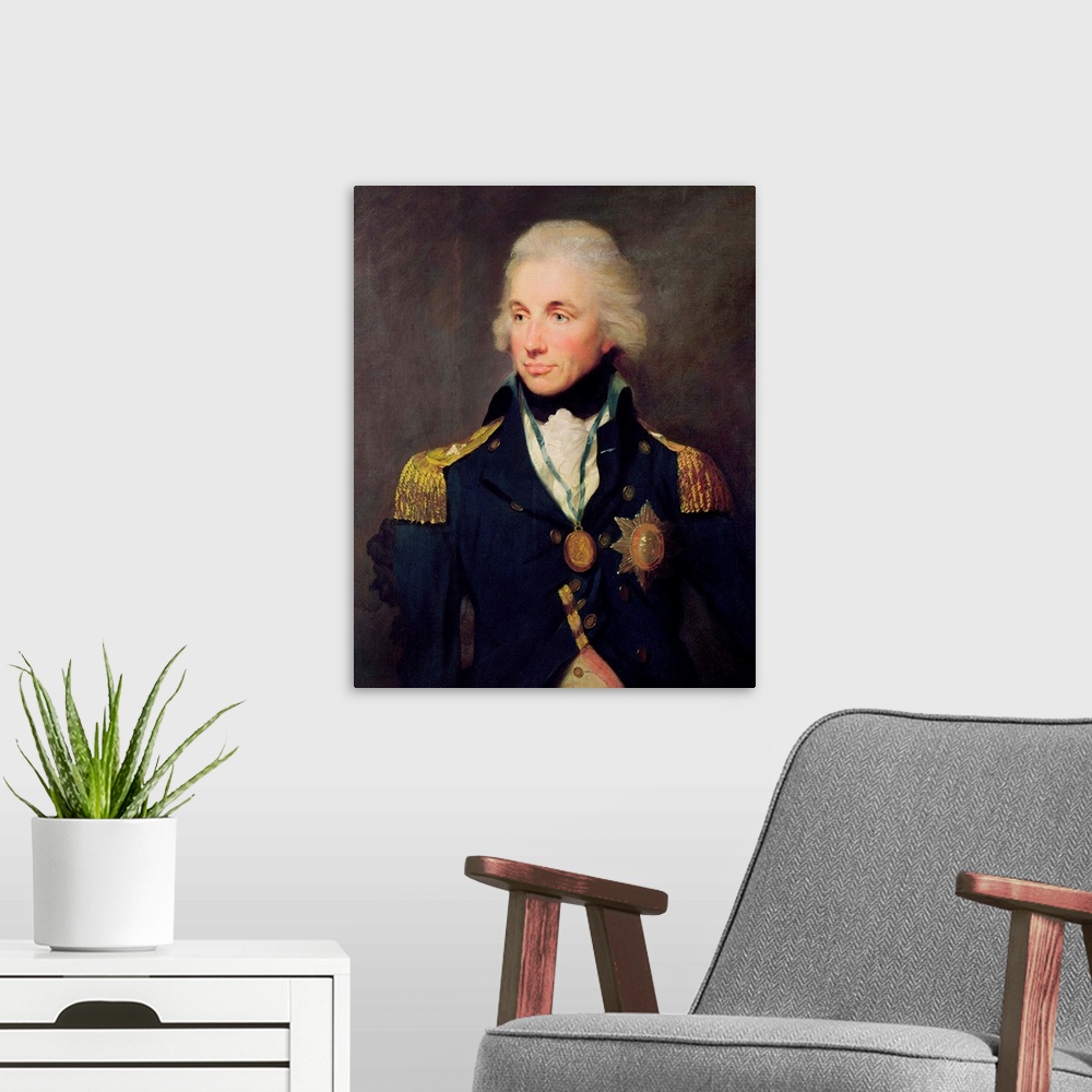 A modern room featuring Portrait of Horatio Nelson (1758-1805), Viscount Nelson, 1797