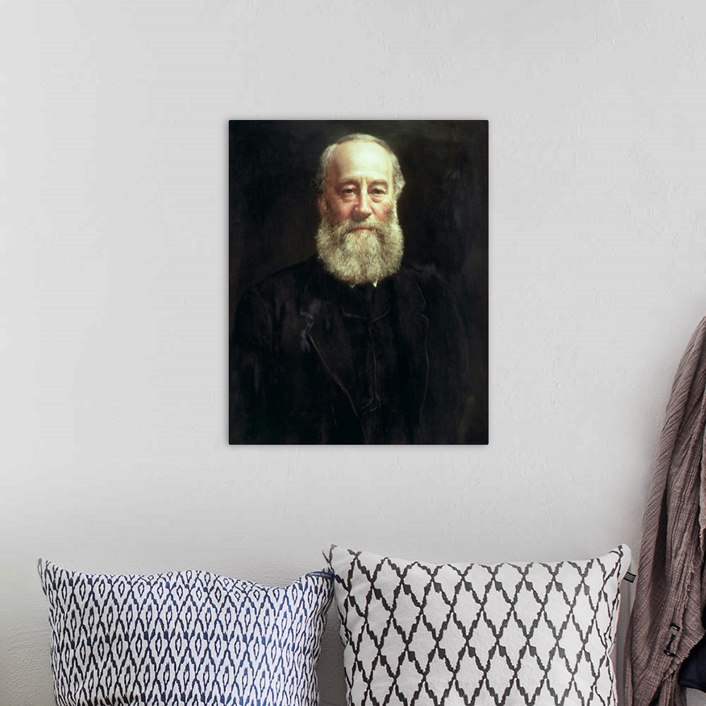 A bohemian room featuring BAL3176 Portrait of James Prescott Joule (1818-89) (oil on canvas)  by Collier, John (1850-1934);...