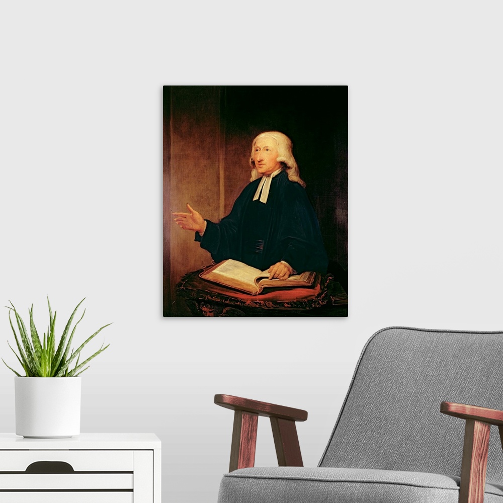 A modern room featuring Portrait of John Wesley (1703-1791) 1788