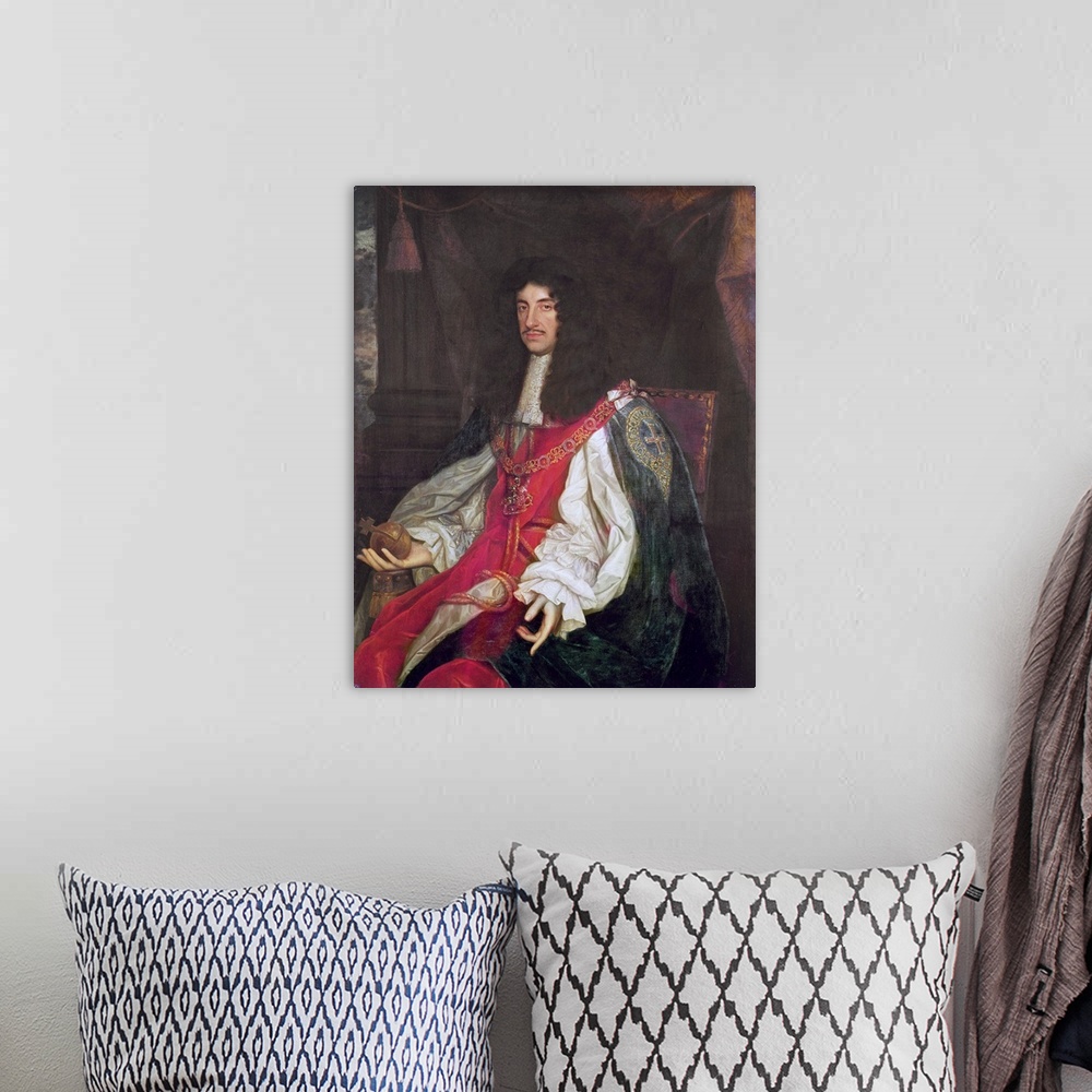 A bohemian room featuring Portrait of King Charles II, c.1660-65