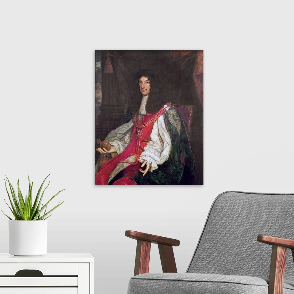 A modern room featuring Portrait of King Charles II, c.1660-65