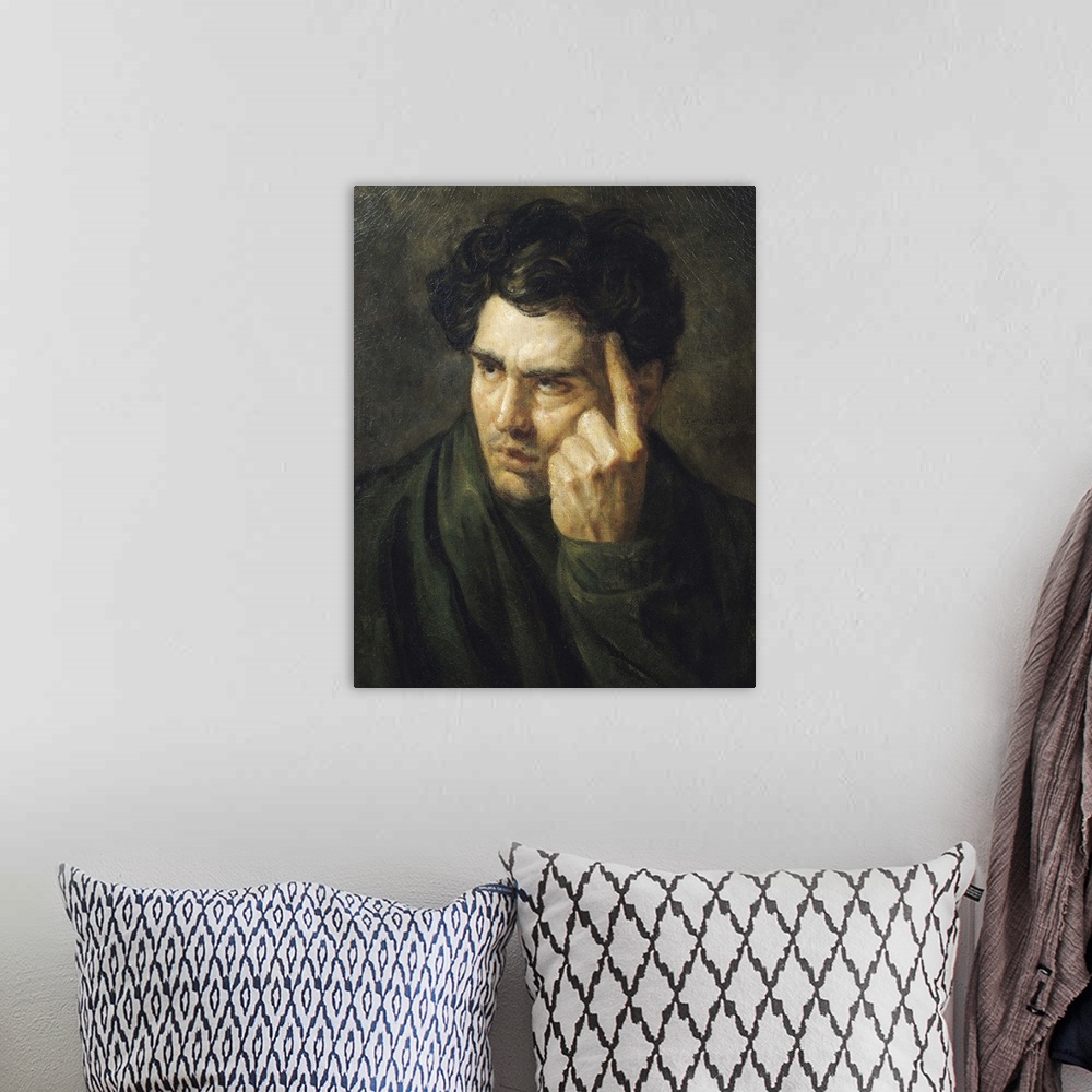 A bohemian room featuring XIR142130 Portrait of Lord Byron (1788-1824) (oil on canvas)  by Gericault, Theodore (1791-1824);...