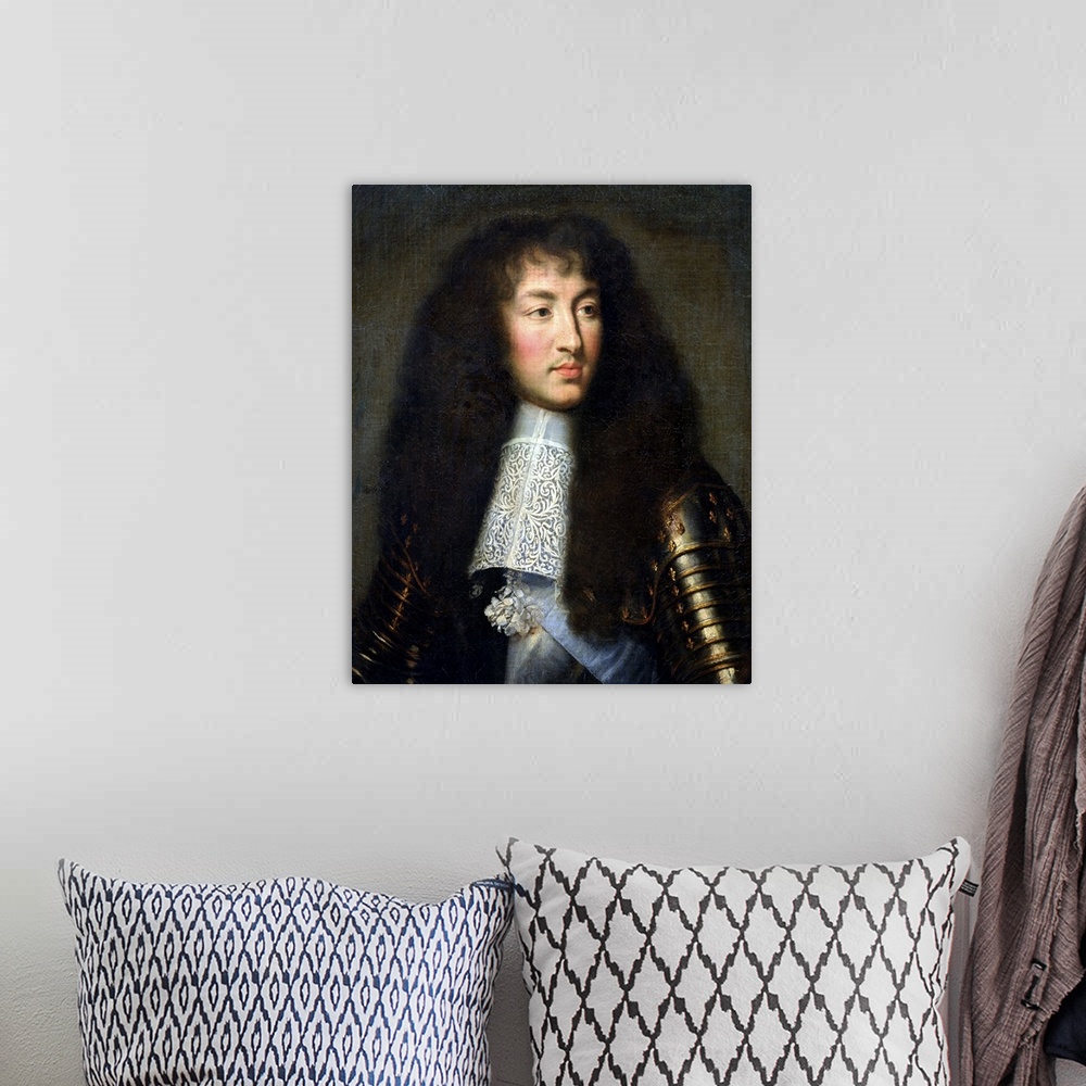A bohemian room featuring Portrait of Louis XIV