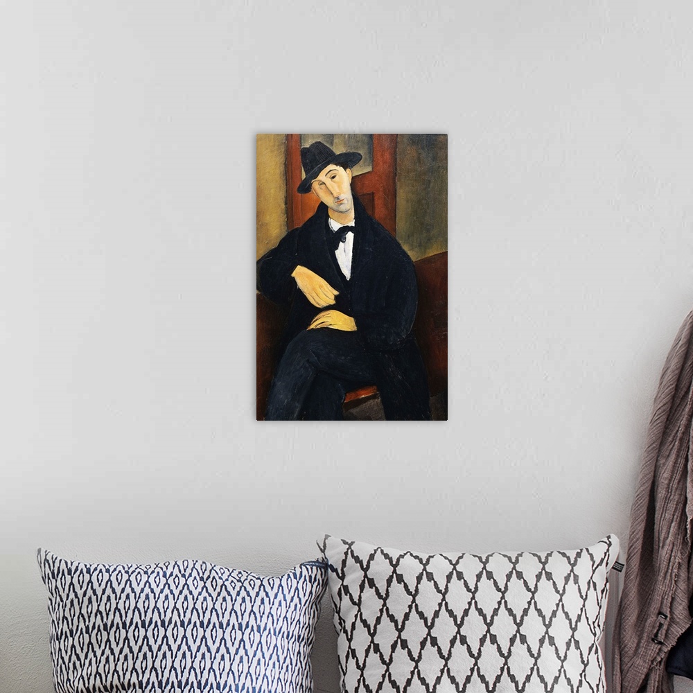 A bohemian room featuring CH378363 Portrait of Mari, 1919-20 (oil on canvas) by Modigliani, Amedeo (1884-1920); Private Col...