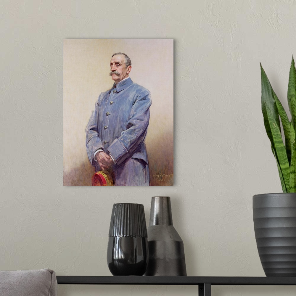 A modern room featuring XIR27923 Portrait of Marshal Ferdinand Foch (1851-1929) 1920 (oil on canvas)  by Patricot, Jean (...
