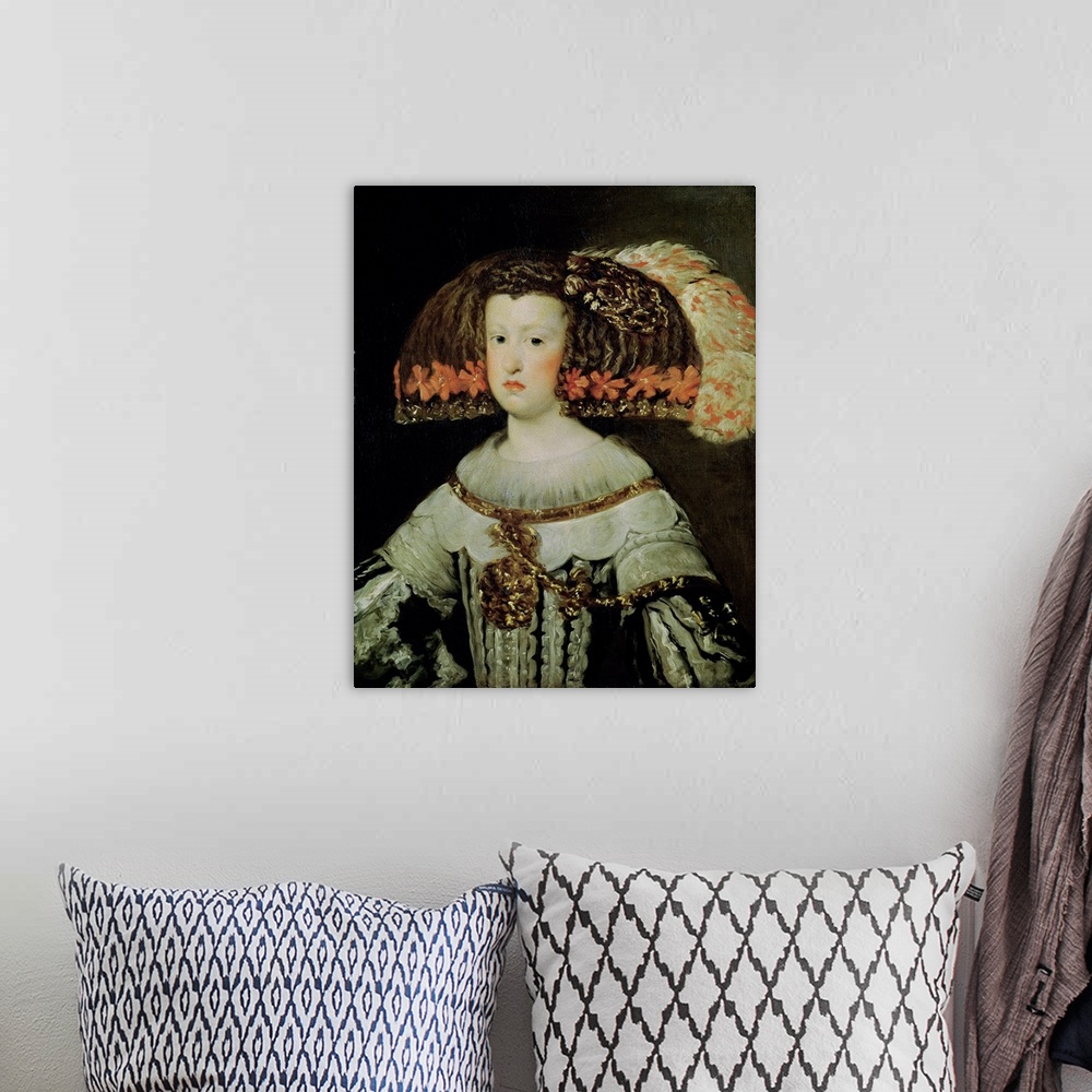 A bohemian room featuring Portrait of Queen Maria Anna (1635-96) of Spain