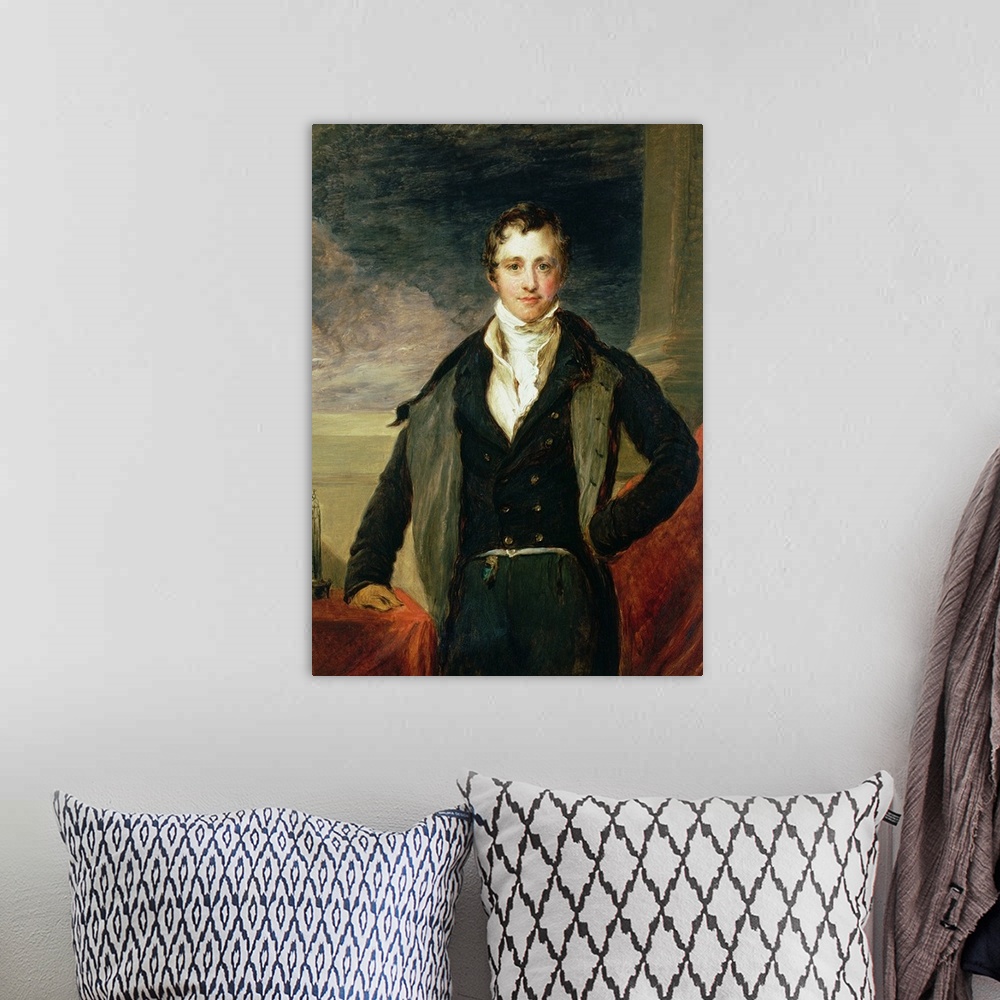 A bohemian room featuring BAL13926 Portrait of Sir Humphry Davy (1778-1829) (oil)  by Linnell, John (1792-1882); Private Co...