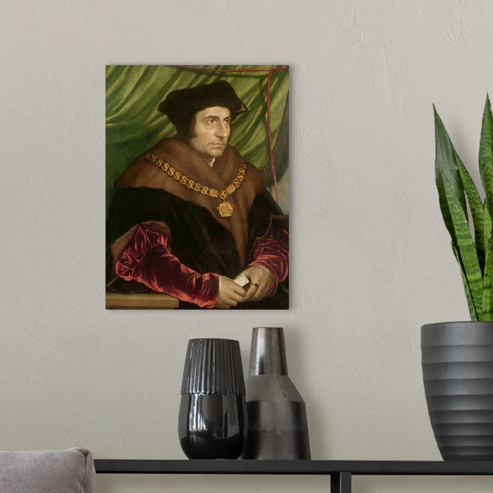 A modern room featuring Portrait of Sir Thomas More (1478-1535)