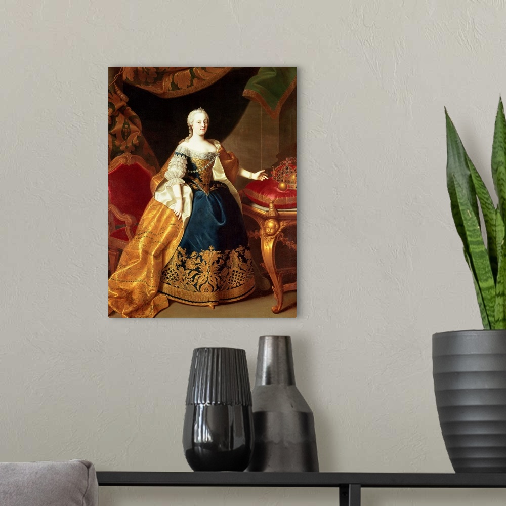 A modern room featuring Portrait of the Empress Maria Theresa of Austria