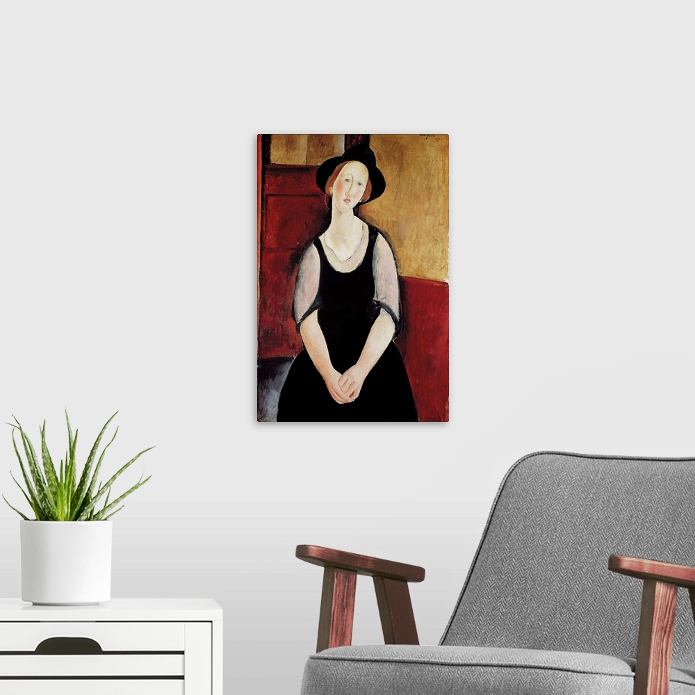 A modern room featuring Portrait of Thora Klinchlowstrom