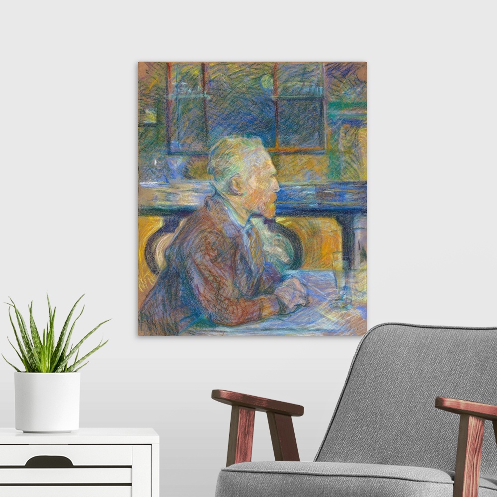 A modern room featuring Portrait of Vincent van Gogh