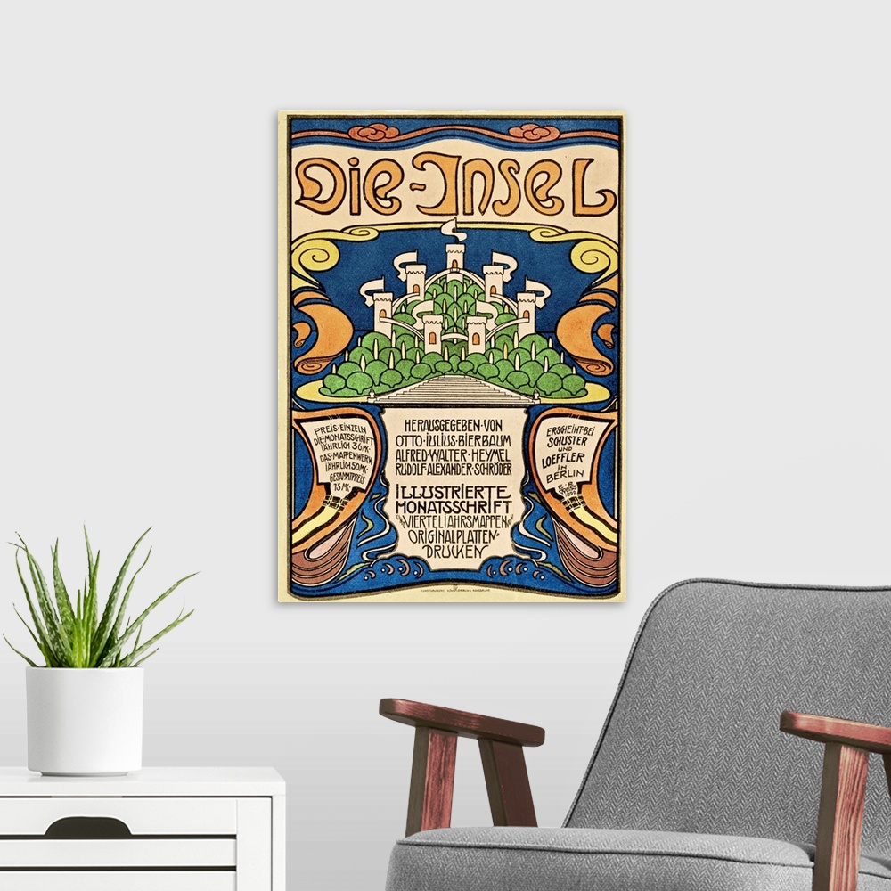 A modern room featuring Poster for 1899 Die Insel.